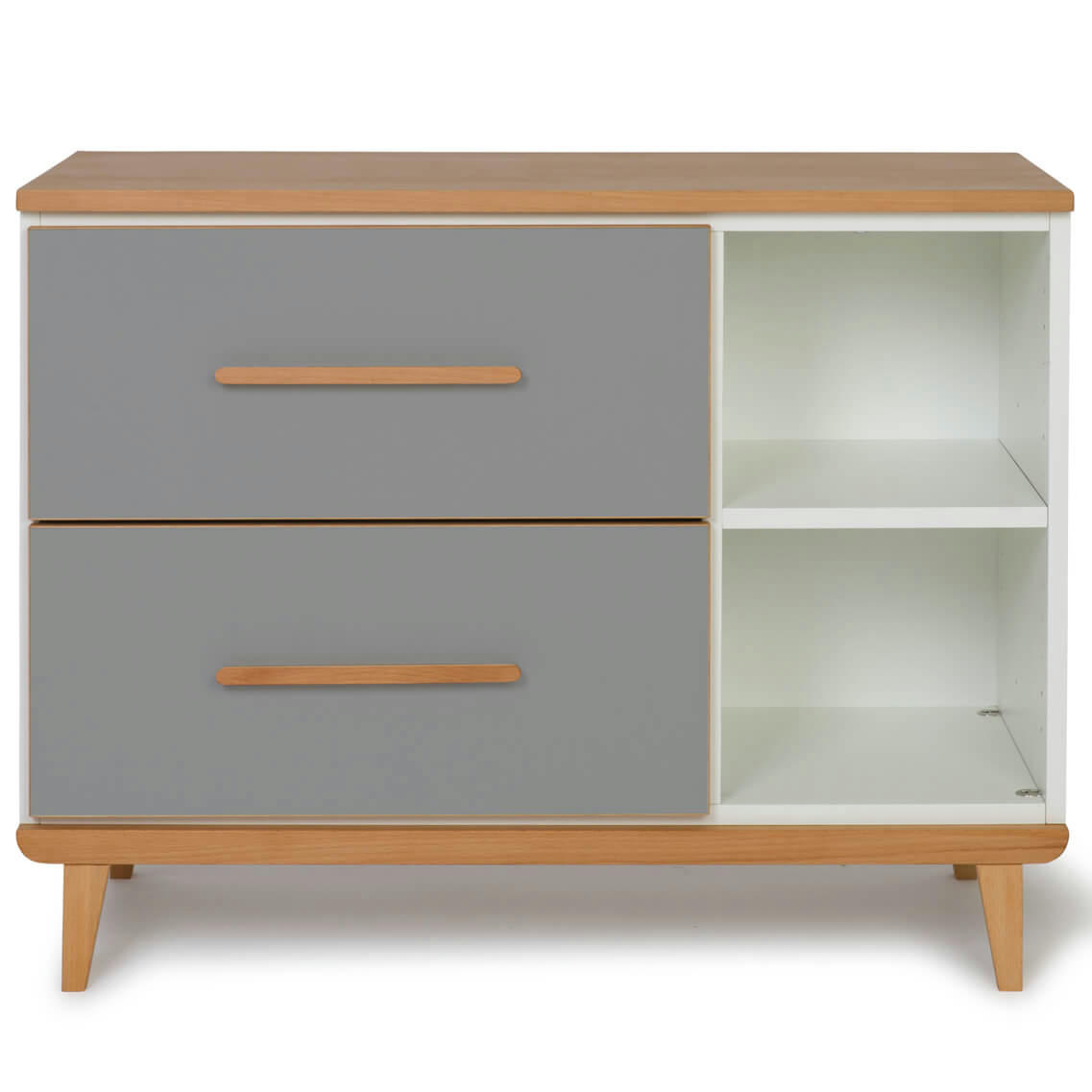 NADO - Petit meuble 2 tiroirs gris ardoise