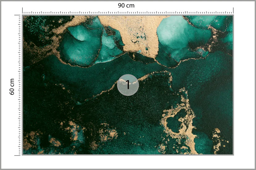 Fototapeta Ścienna Abstrakcyjny Turkusowy Marmur 90x60cm