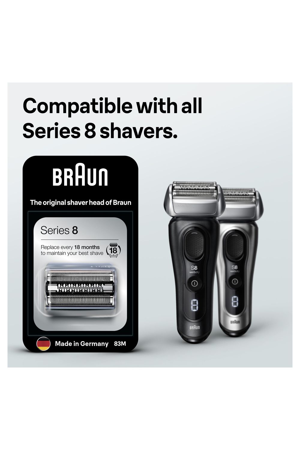 Braun Series 8 83M Electric Shaver Head Replacement
