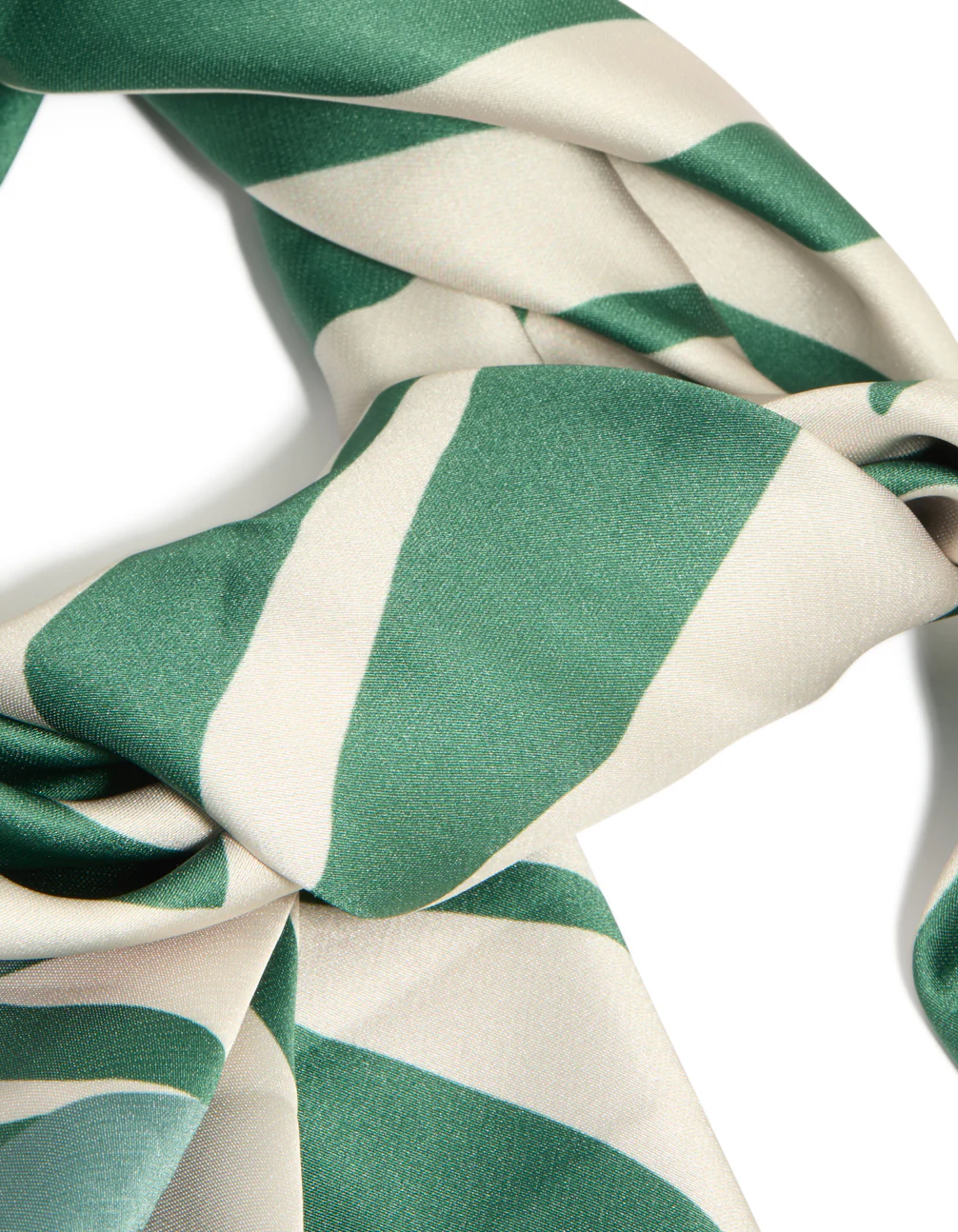 Green & White Boho Lined Fabric Scarf