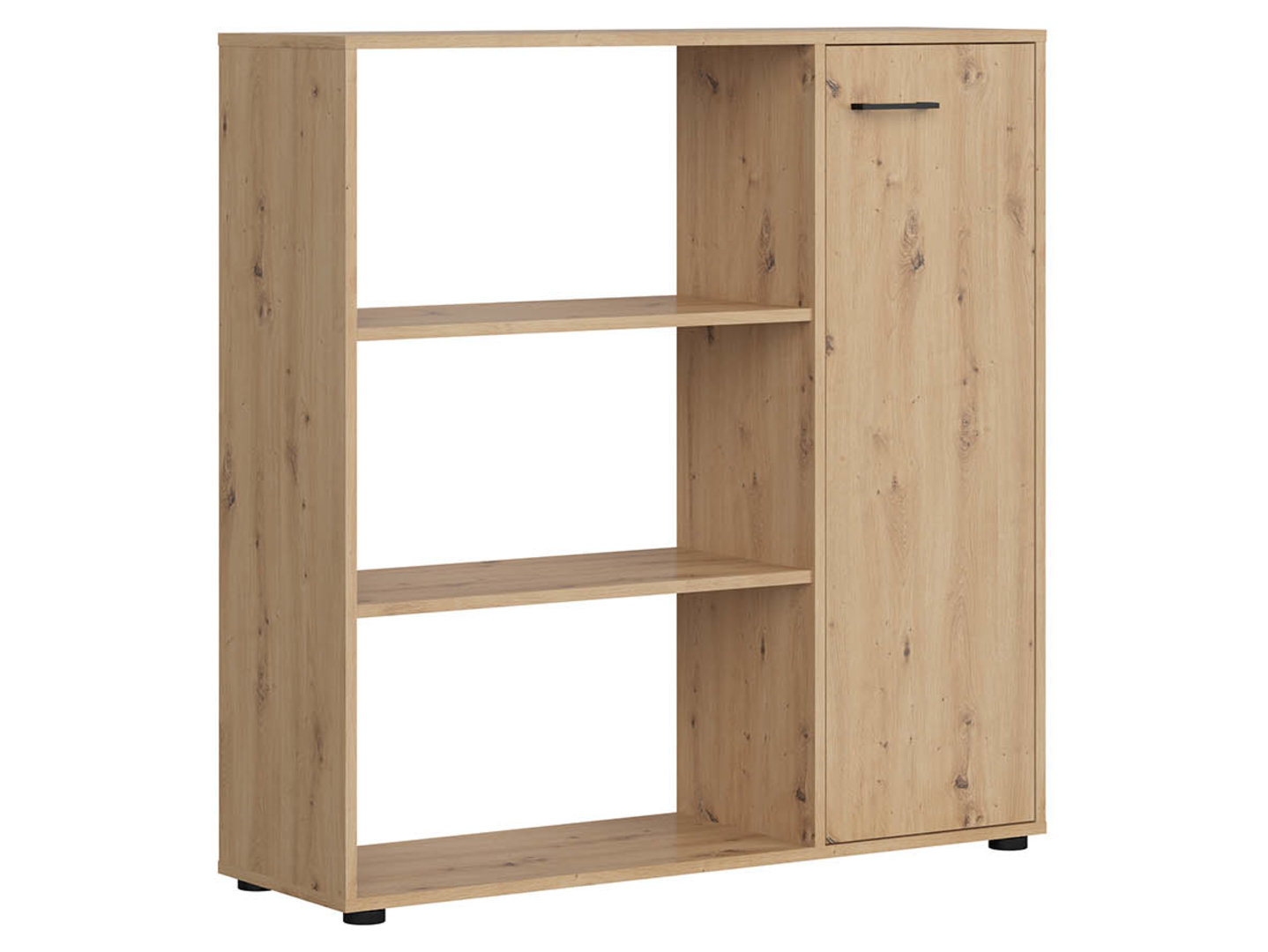 Regał Space Office 120 cm z drzwiami i 3 półkami dąb artisan