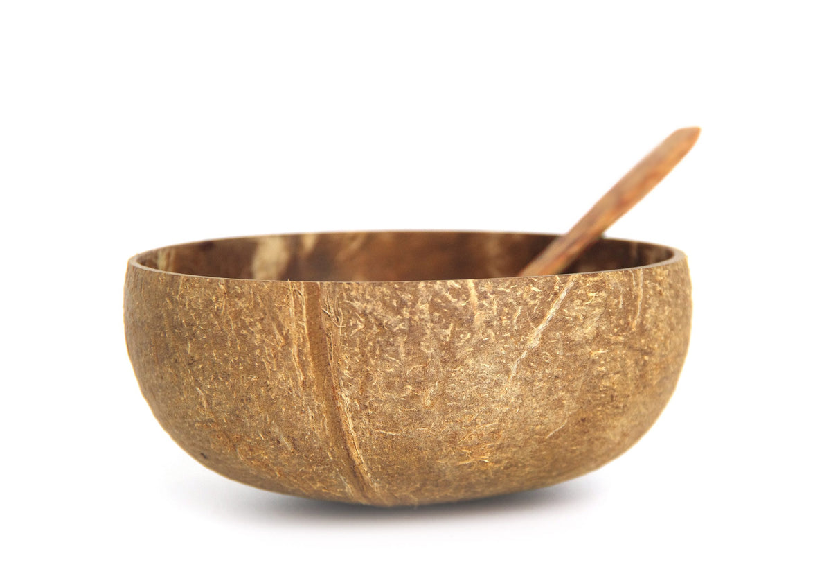 Furnilux Kokoskommen met eetlepel - Set van 2 - handgemaakt - geschenkdoos