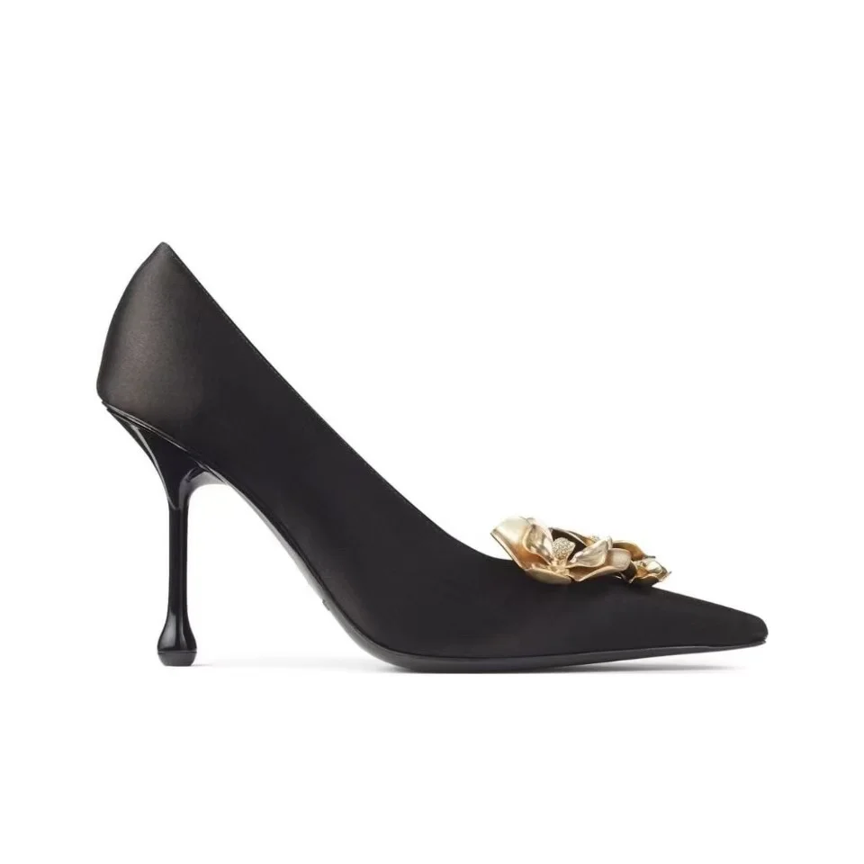 Jimmy Choo 9.5CM Slim Heel Stylish And Elegant  Slide Sandal