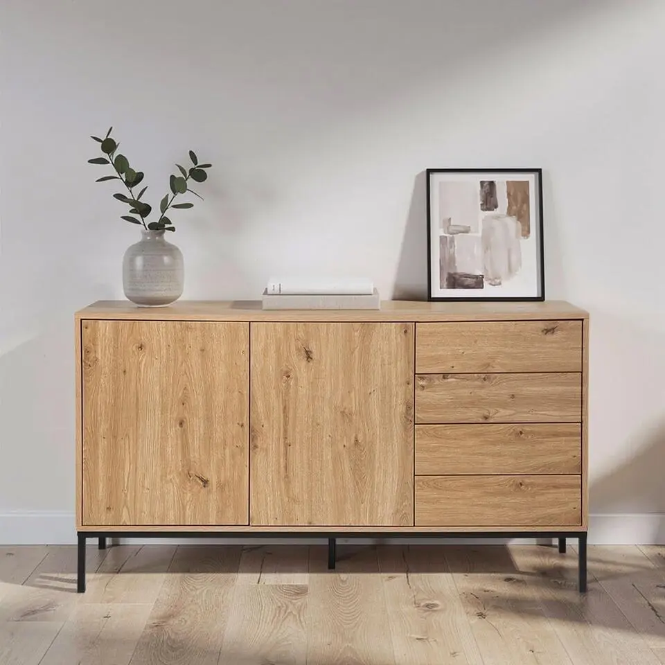 Calicosy - LENNY Dressoir - Licht hout - 140x40x80 cm