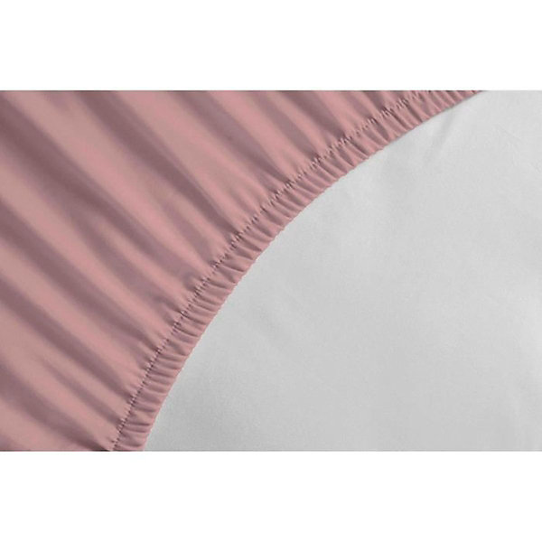 Drap-housse - LOVELY HOME - LH71631 - 160x200 25 cm - Rose