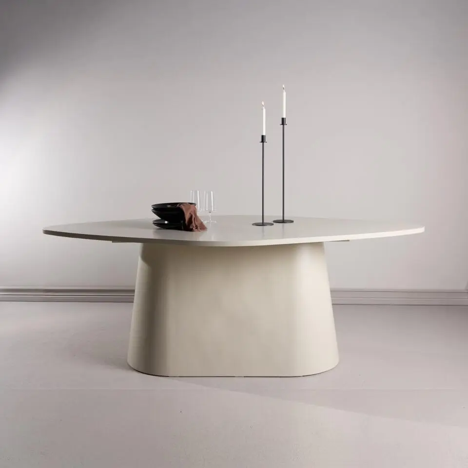 Eettafel Ovaal Beige - 210x110x76cm - Diamond