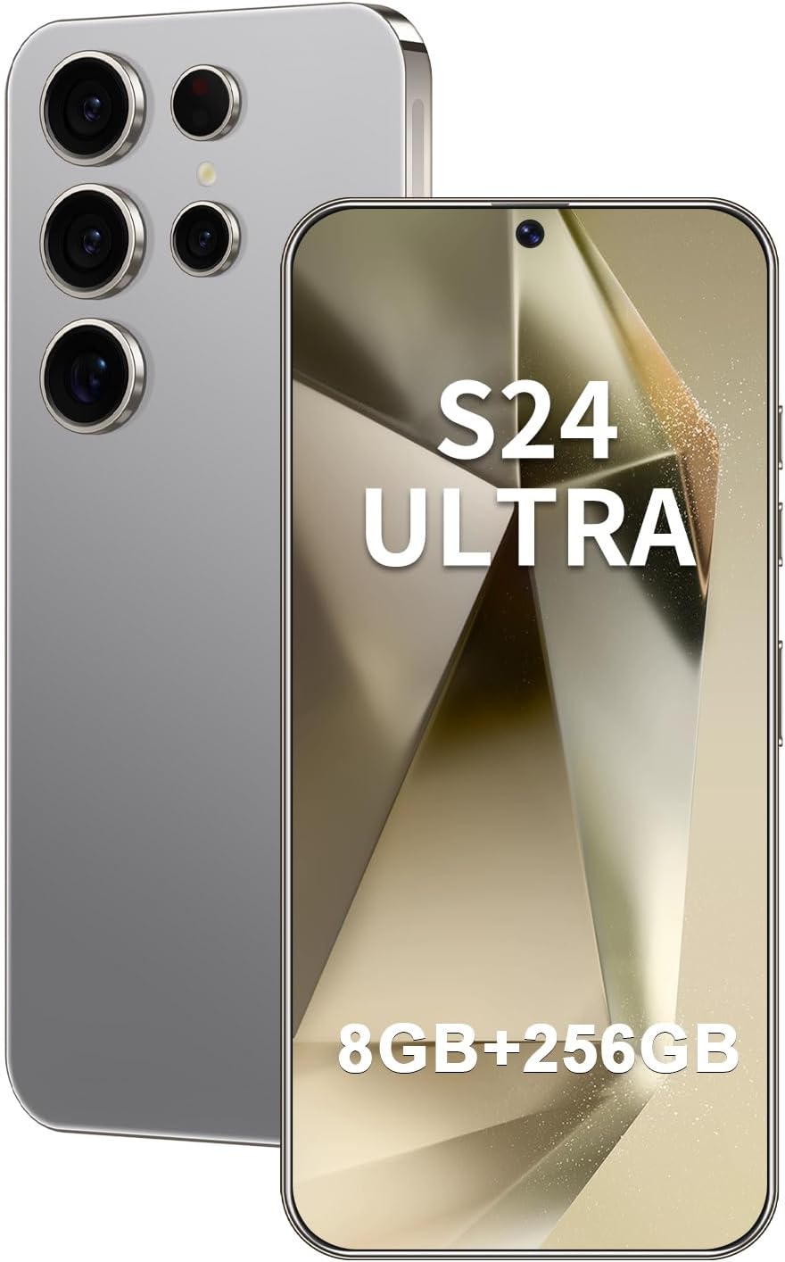I24 Ultra Unlocked Phone 8GB+256GB Android Cell Phone 7 inch HD Screen Mobile Phone 108MP+48MP Camera 6800 mAh Extra Large Battery 5G Dual SIM (Titanium Gray)