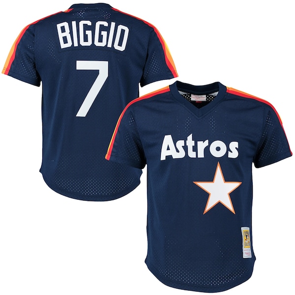 Craig Biggio Houston Astros Cooperstown Mesh Batting Practice Jersey - Navy