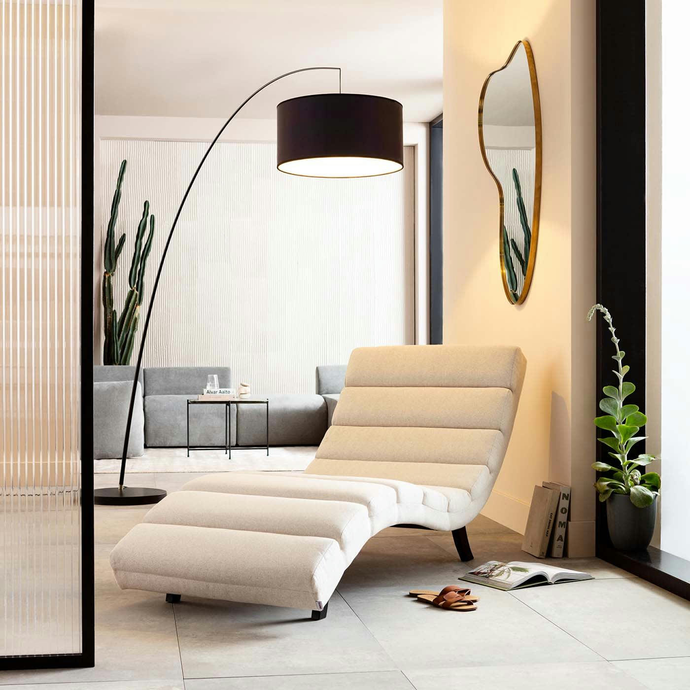 BALOU - Chaise longue en polyester crème