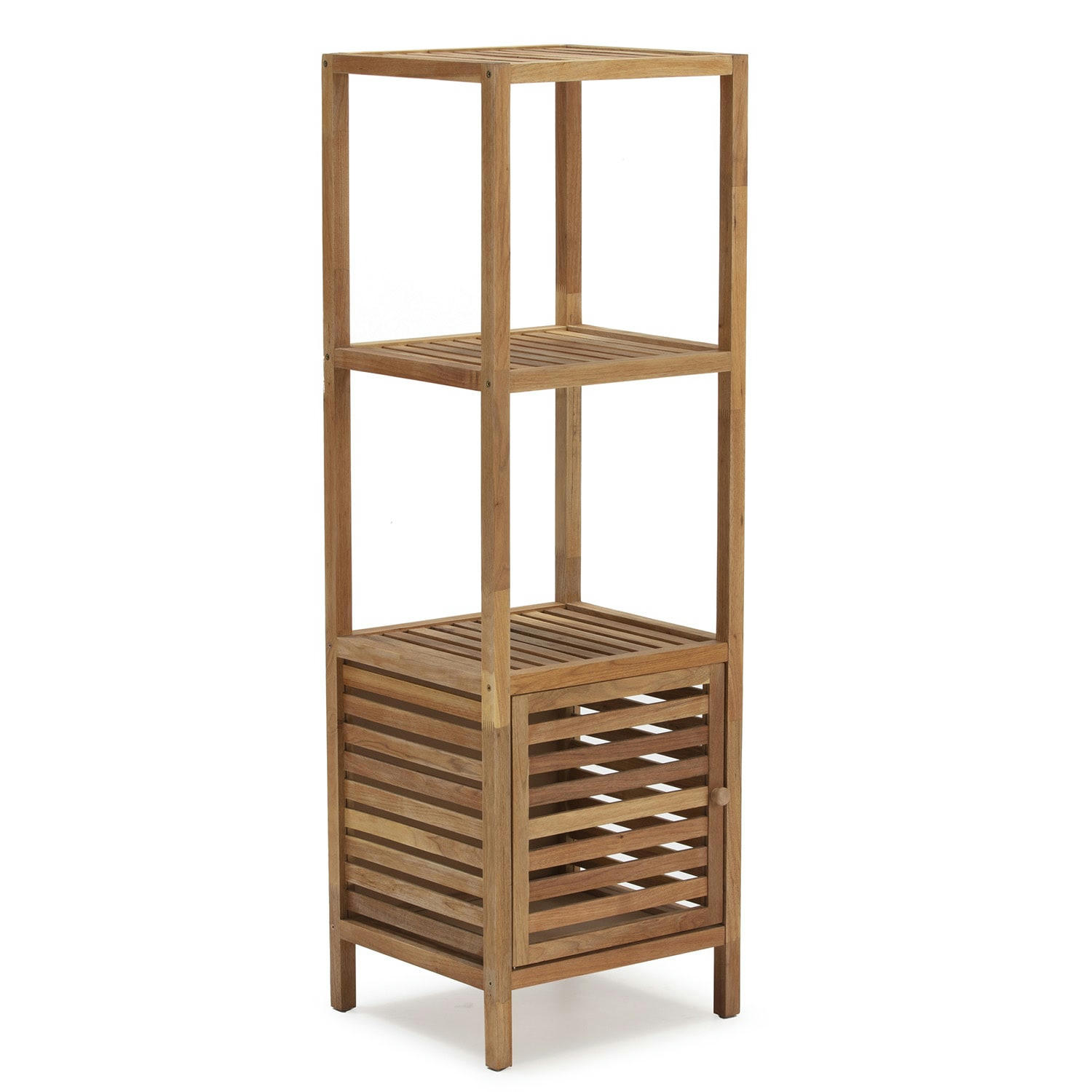 PASAY - Étagère en bois de noyer, hauteur 123 cm avec 1 porte
