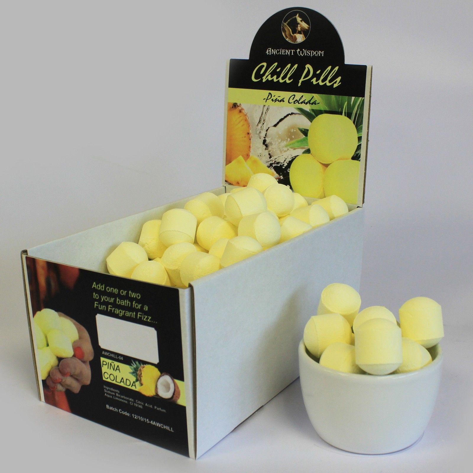 KDMD 1.3Kg Box of Chill Pills (Mini Bath Bombs) - Pinacolada