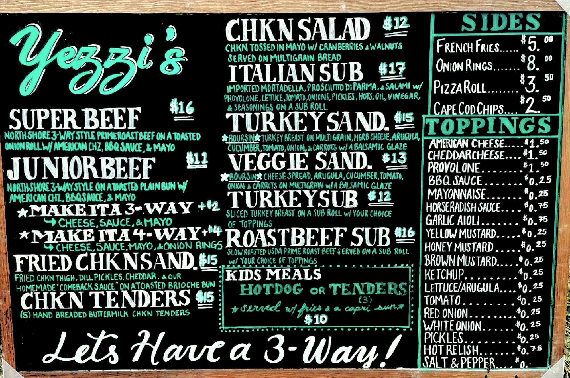 Large Food Truck and Event Chalkboard Menu Board Hand Lettering & Illustration Services