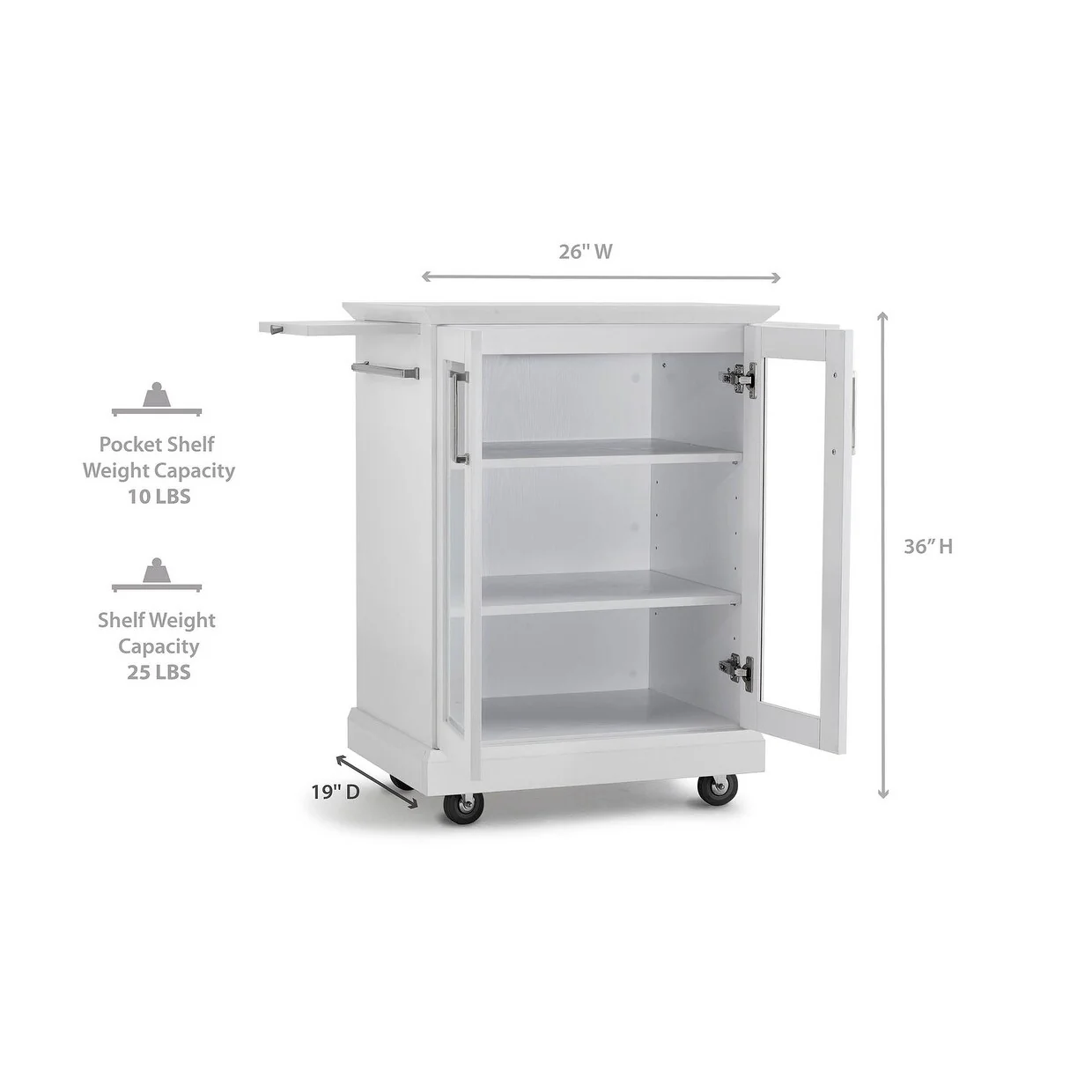 NewAge Products Home Bar Series Rolling Cart - White