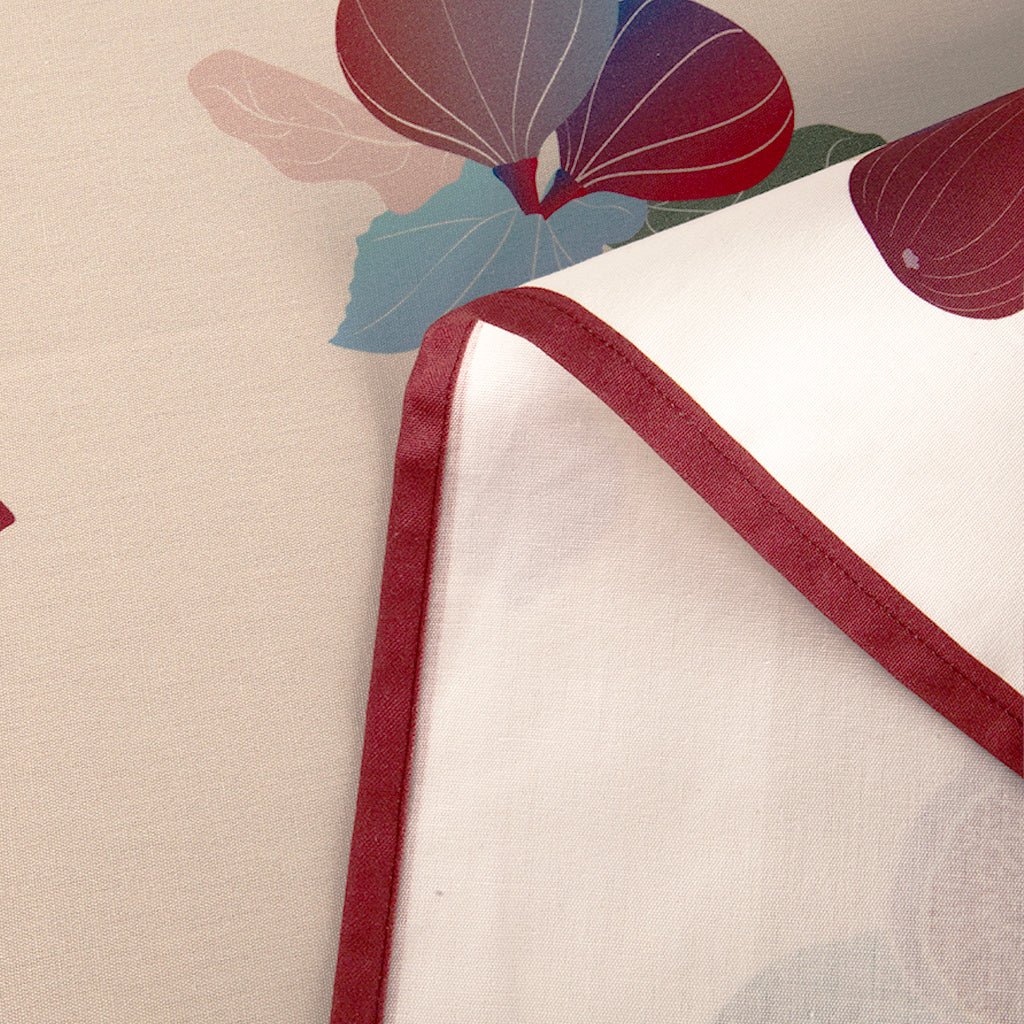 Toalha de Mesa Retangular Algodão Barra com Figos FIGO