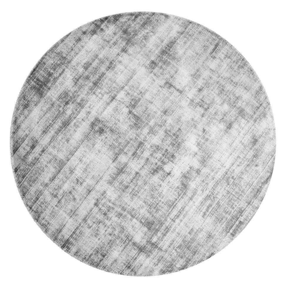 TYLER - Tapis rond en viscose bleu vert et écrue D160