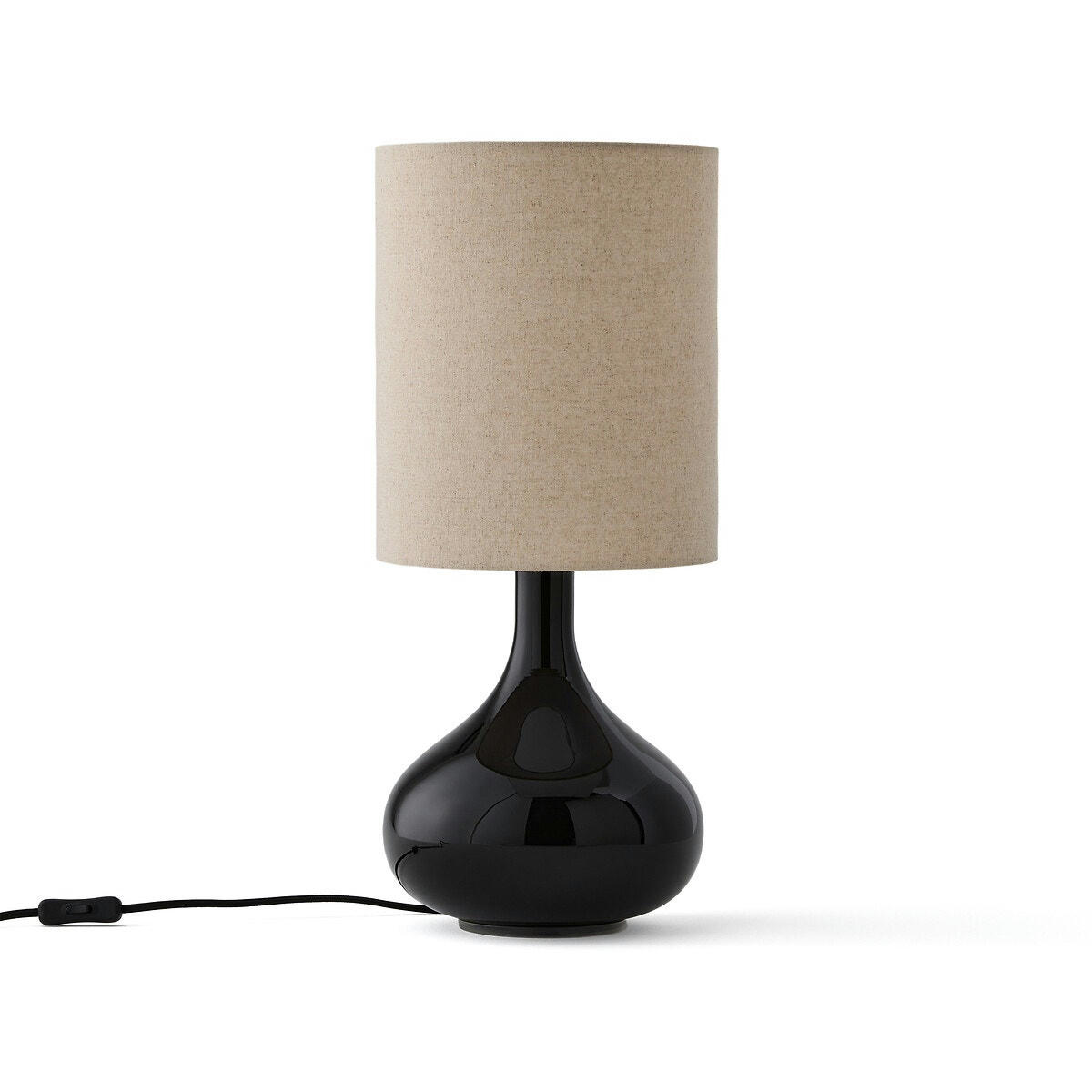 Lampe à poser verre et lin, Juna