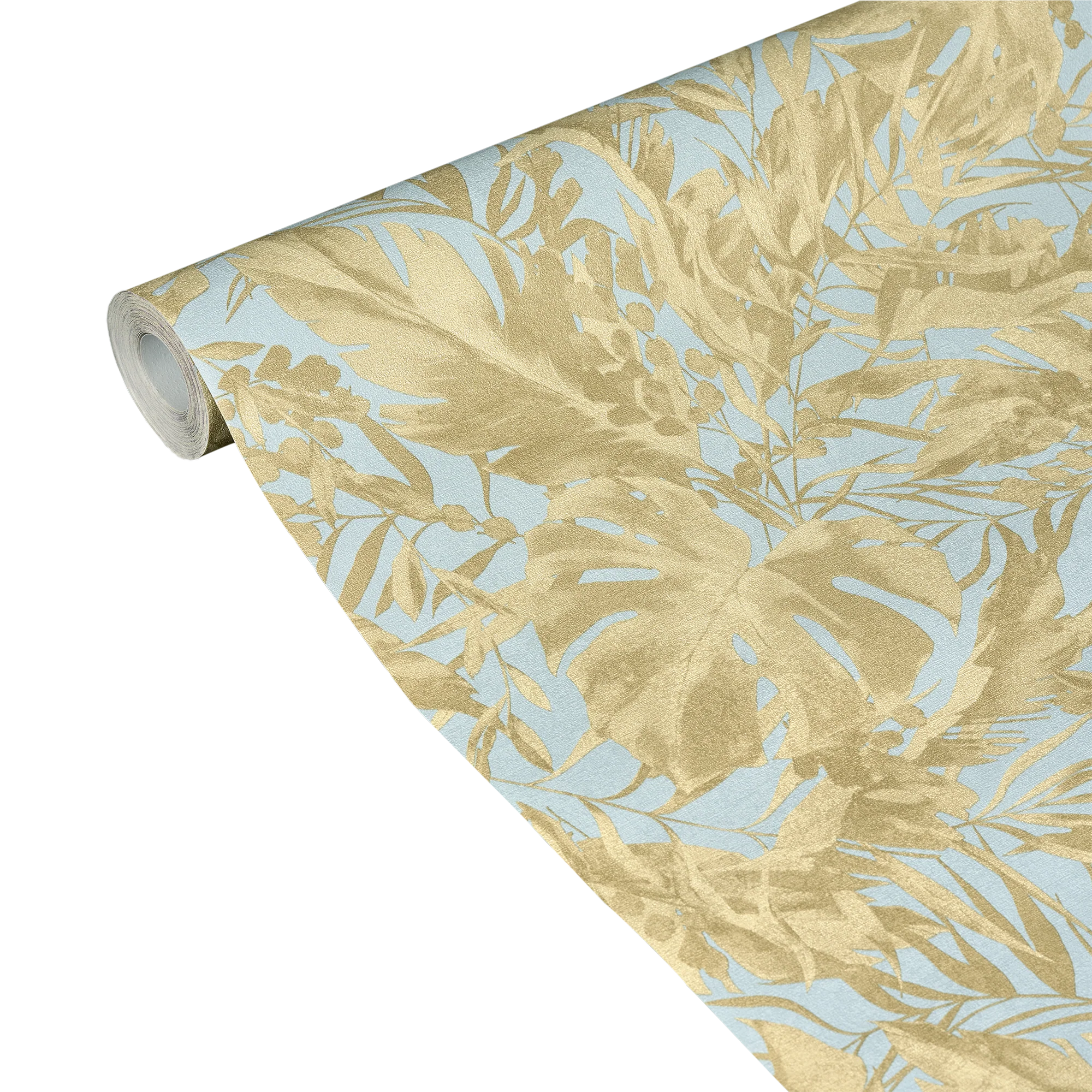 CosmoLiving Papier peint intissé EARTHLINES bleu azurin et doré