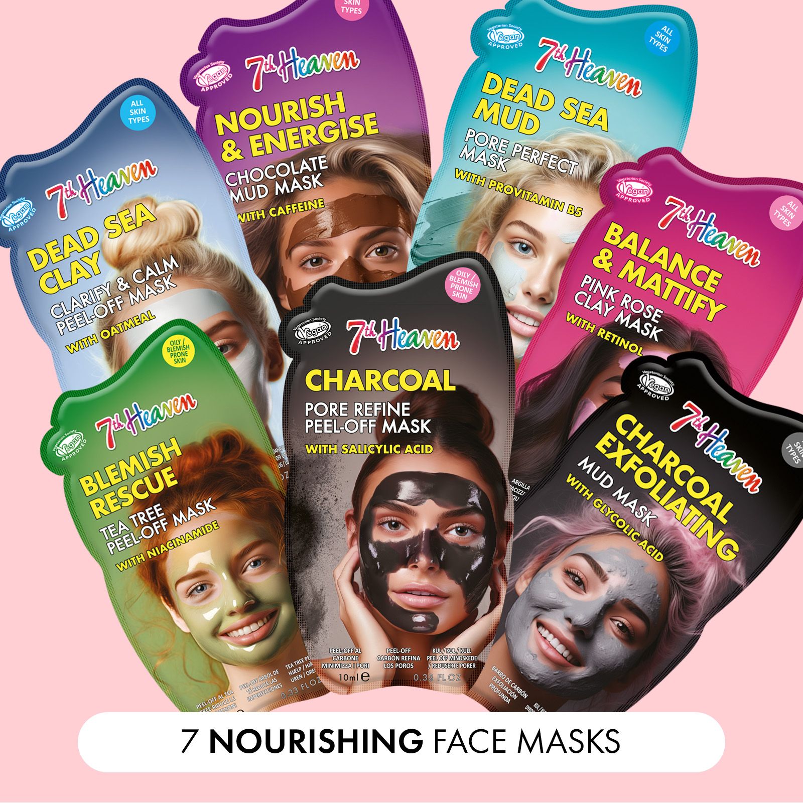 7th Heaven Face Mask Bundle, 7 Masks