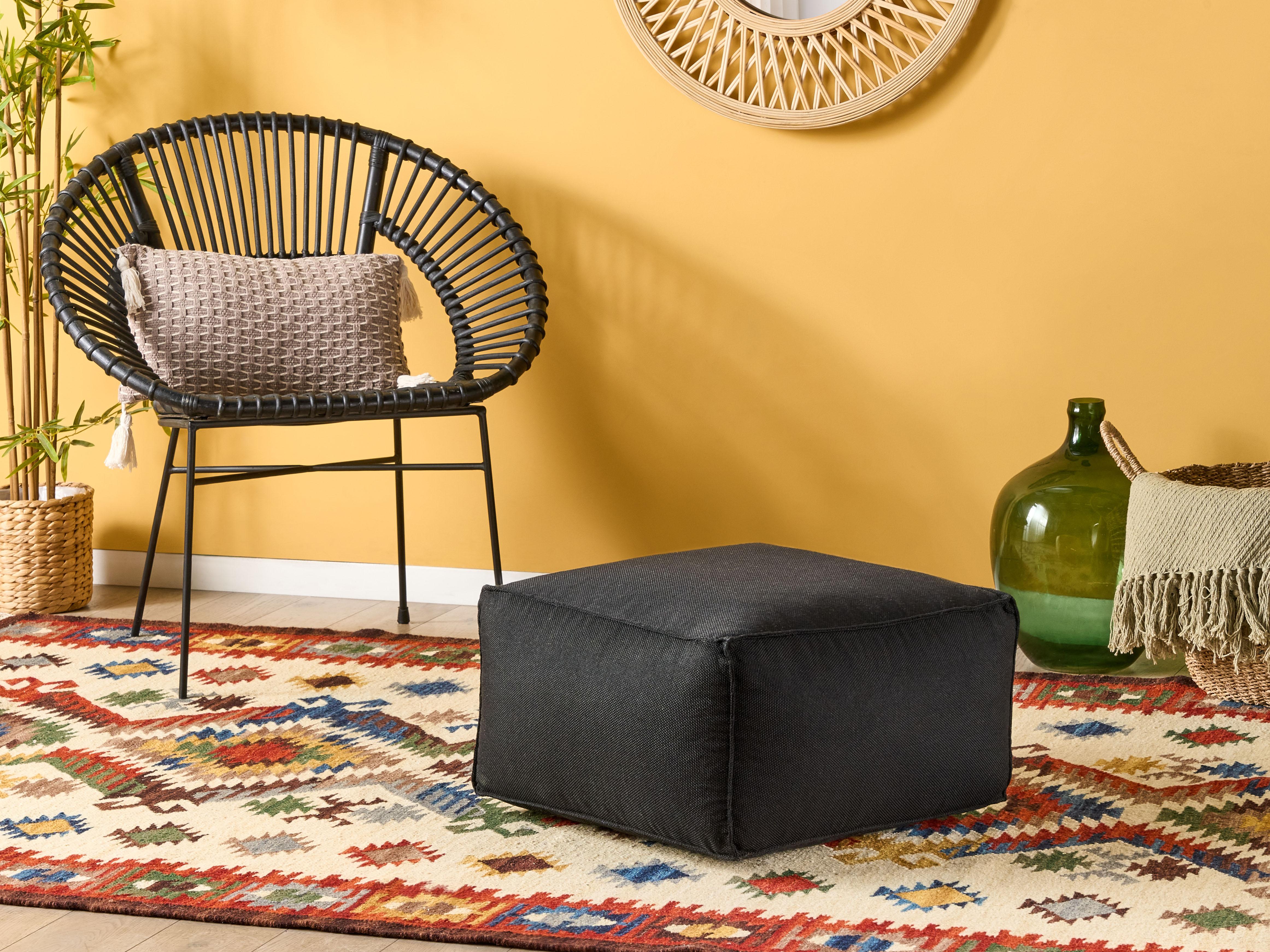 Pouffe MUKKI Fabric Black