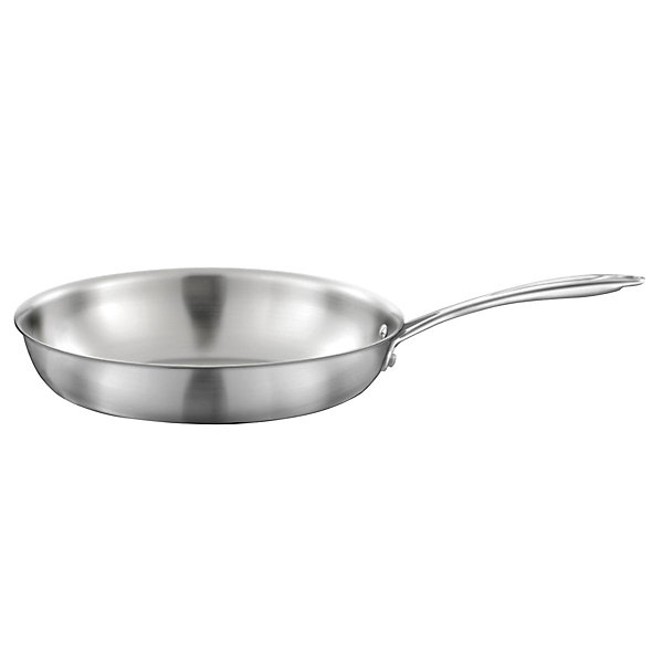 Gourmet - Lot de 2 poêles inox 24 et 28cm, 1 pierre d'argent citron 300 g (entretien de l'inox) - Multicolore