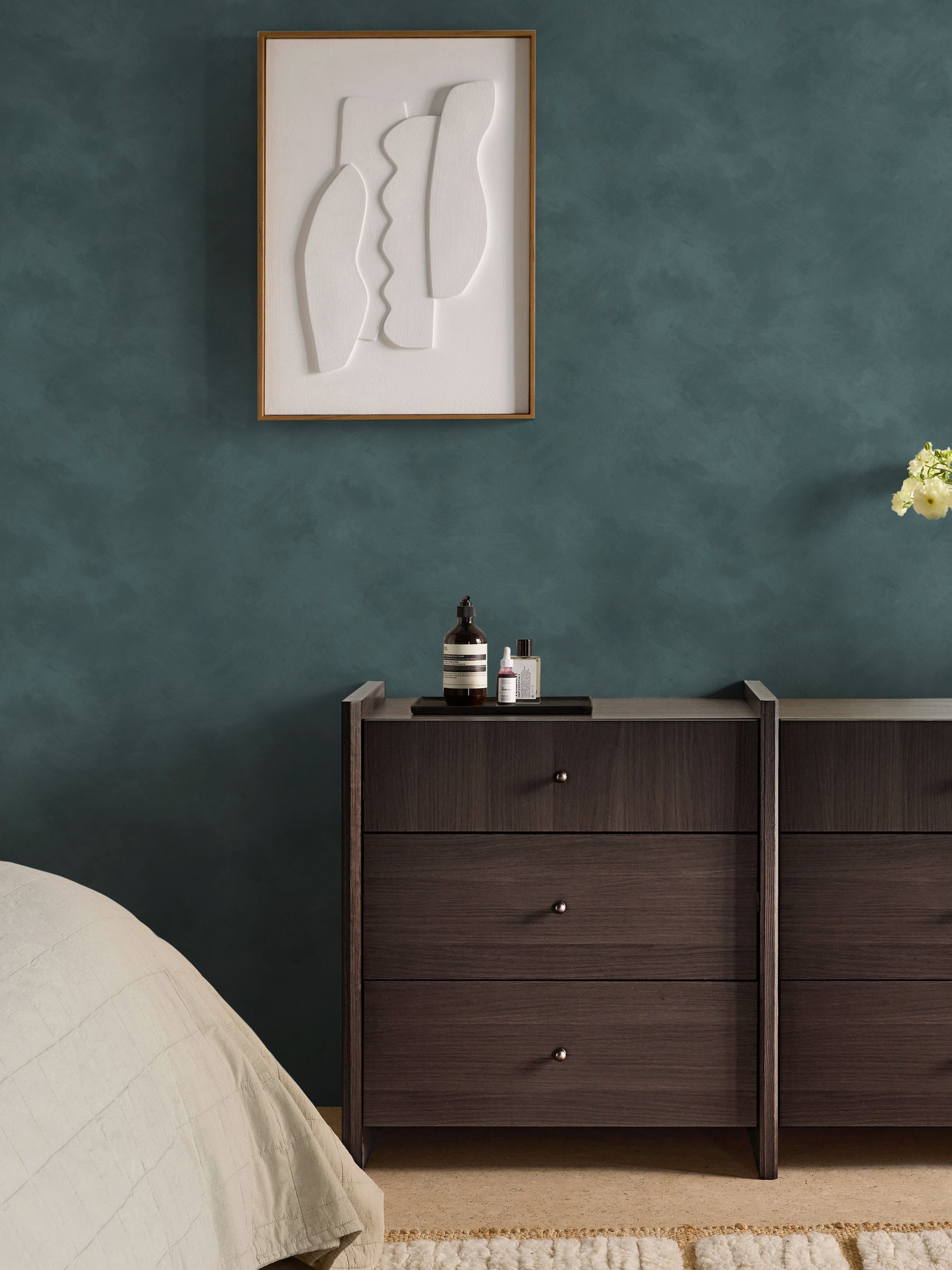Shae 10M Wallpaper in Teal Limewash