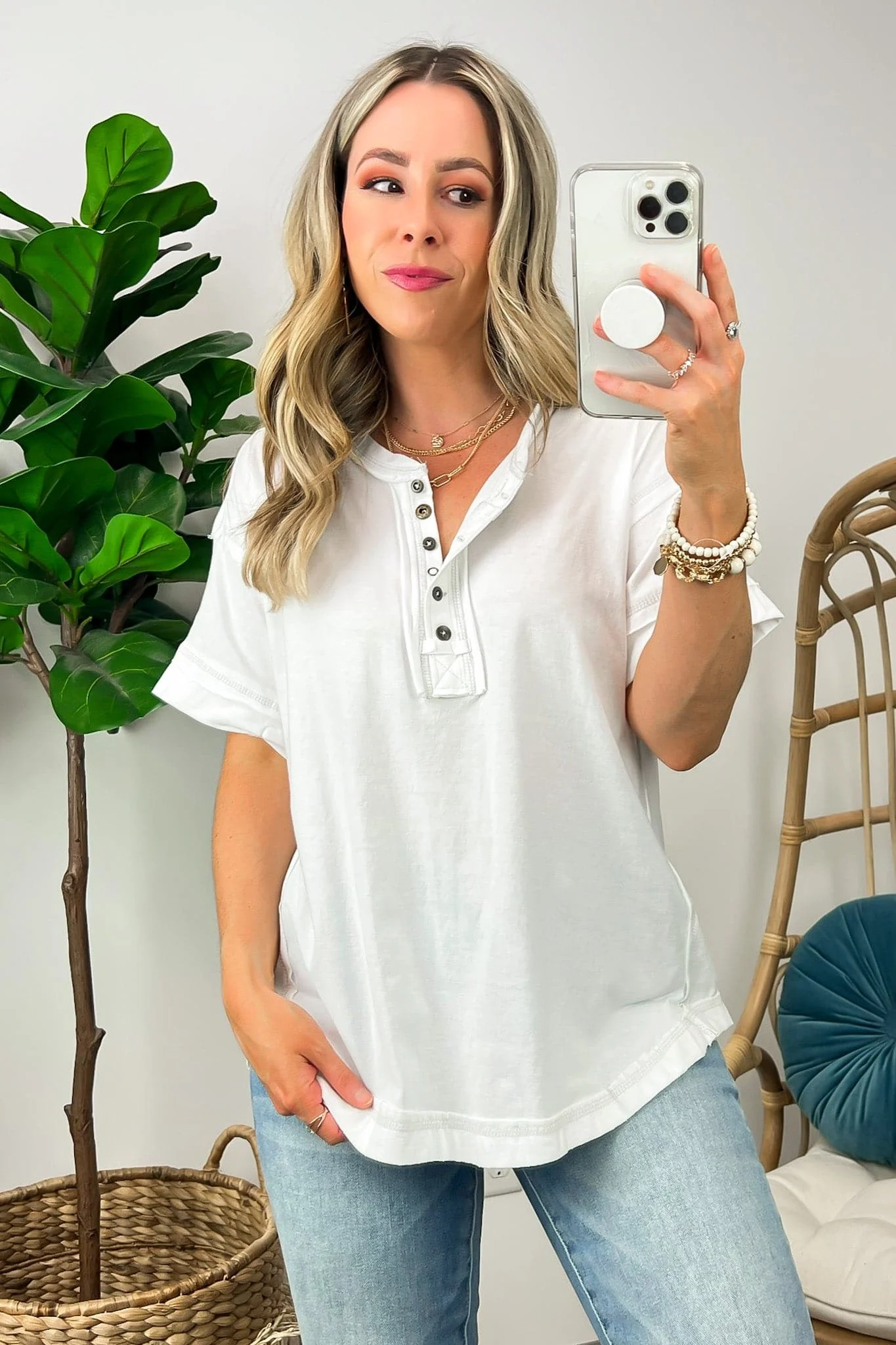Stylish Knitted Short-Sleeve Top with Prominent Stitching Design ( BUY 2 FREE SHIPPING)