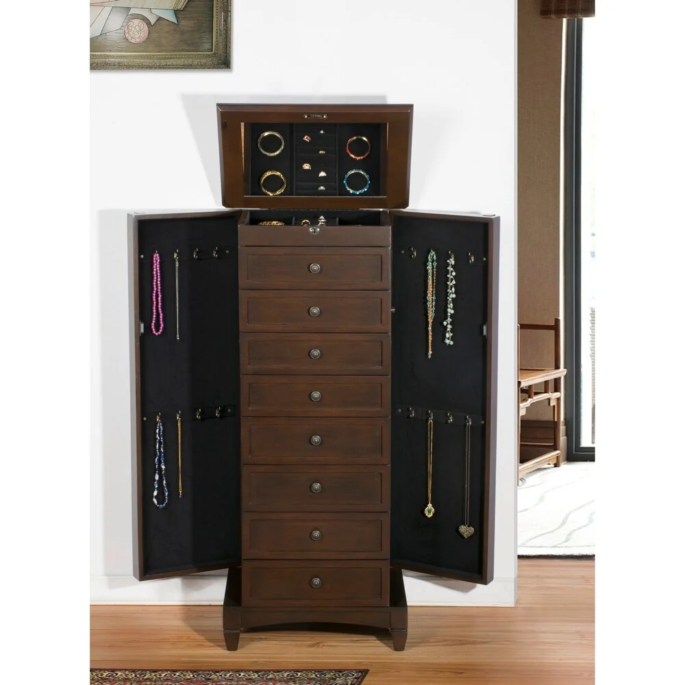 Nathan Direct 9 Drawer Luxury Bedroom Jewlery Armoire with Cushions