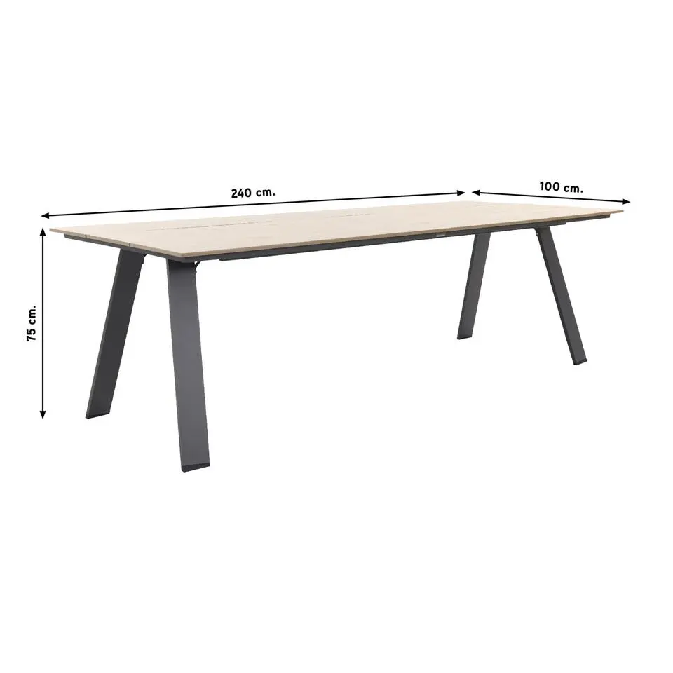 Hartman Napoli stapelbaar/Nevada 240x100 cm. tuinset