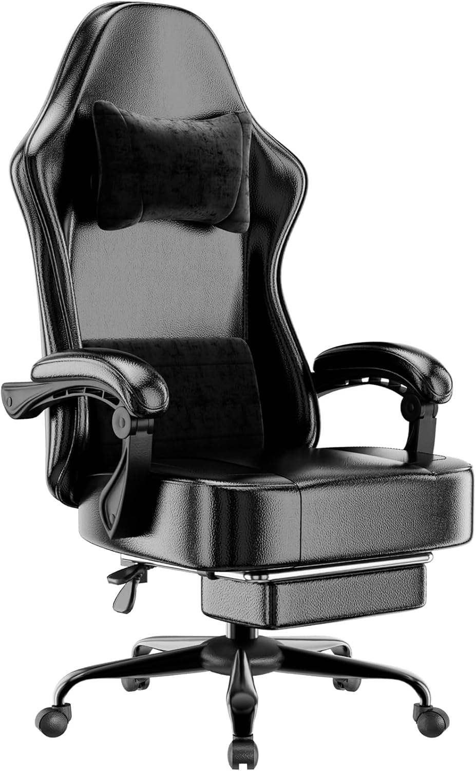 Video Game Chair for Adults, Massage Gaming Chair with Footrest, Adjustable Lumbar Pillow Gamer Chair for Kids, Comfortable Computer Chair with Leg Rest