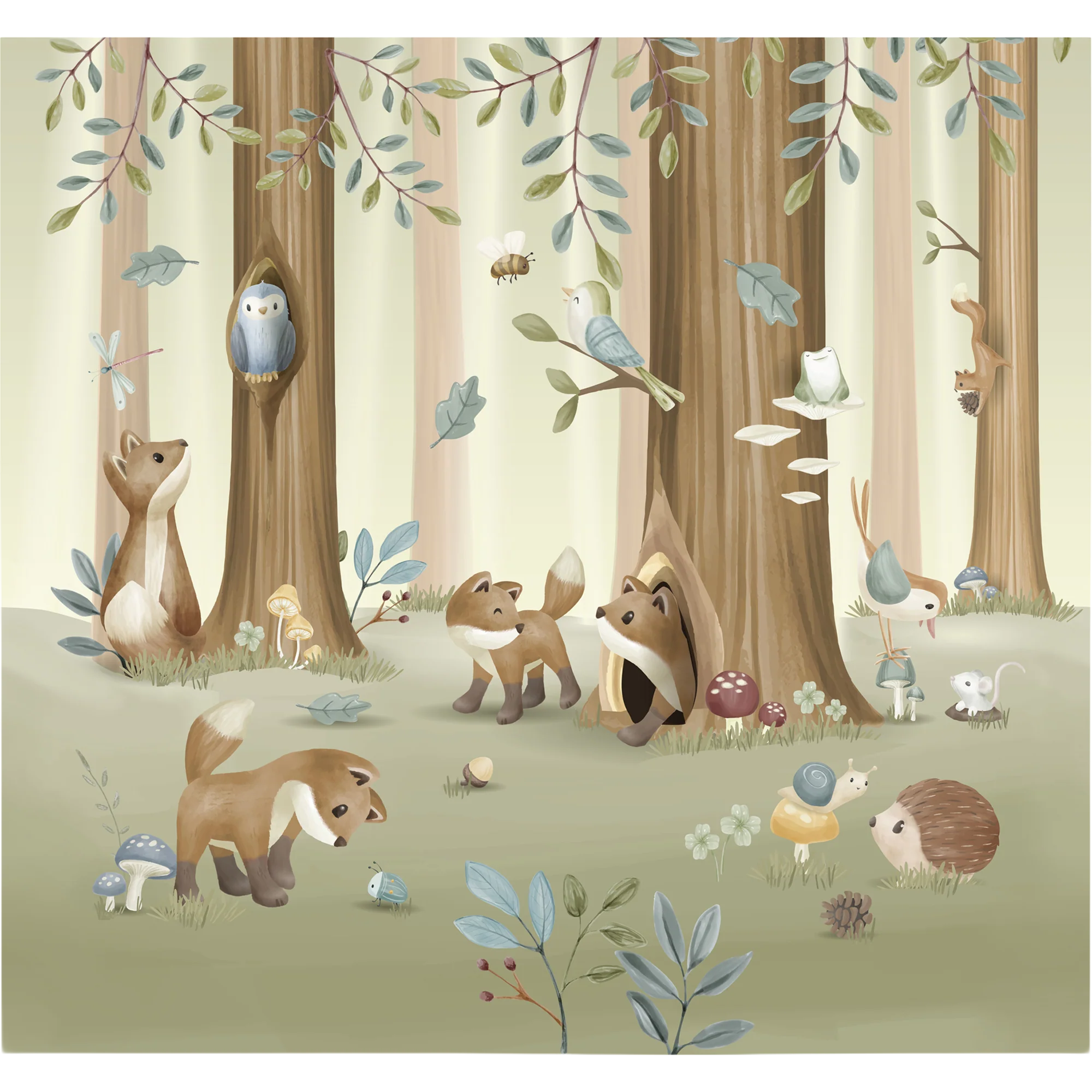 Little Dutch Papier peint panoramique XL FOREST FRIENDS 300 x 280 cm