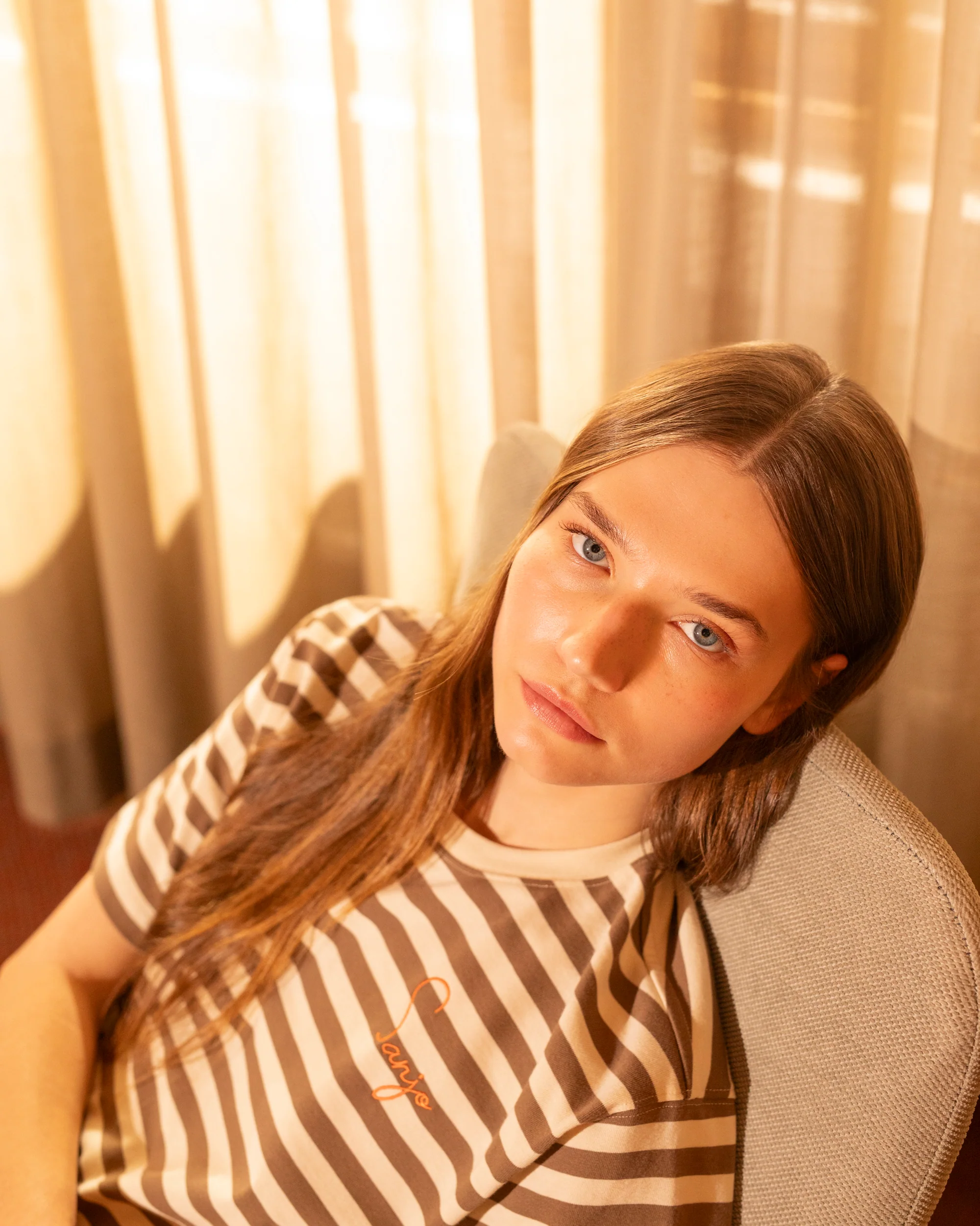 Sanjo Stripes 80 T-shirt // Capucino Ecru