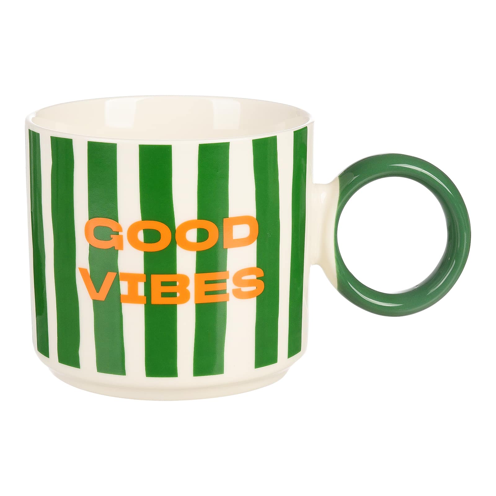 Tasse Good Vibes Grün,B 100 x H 90 x T 100 mm