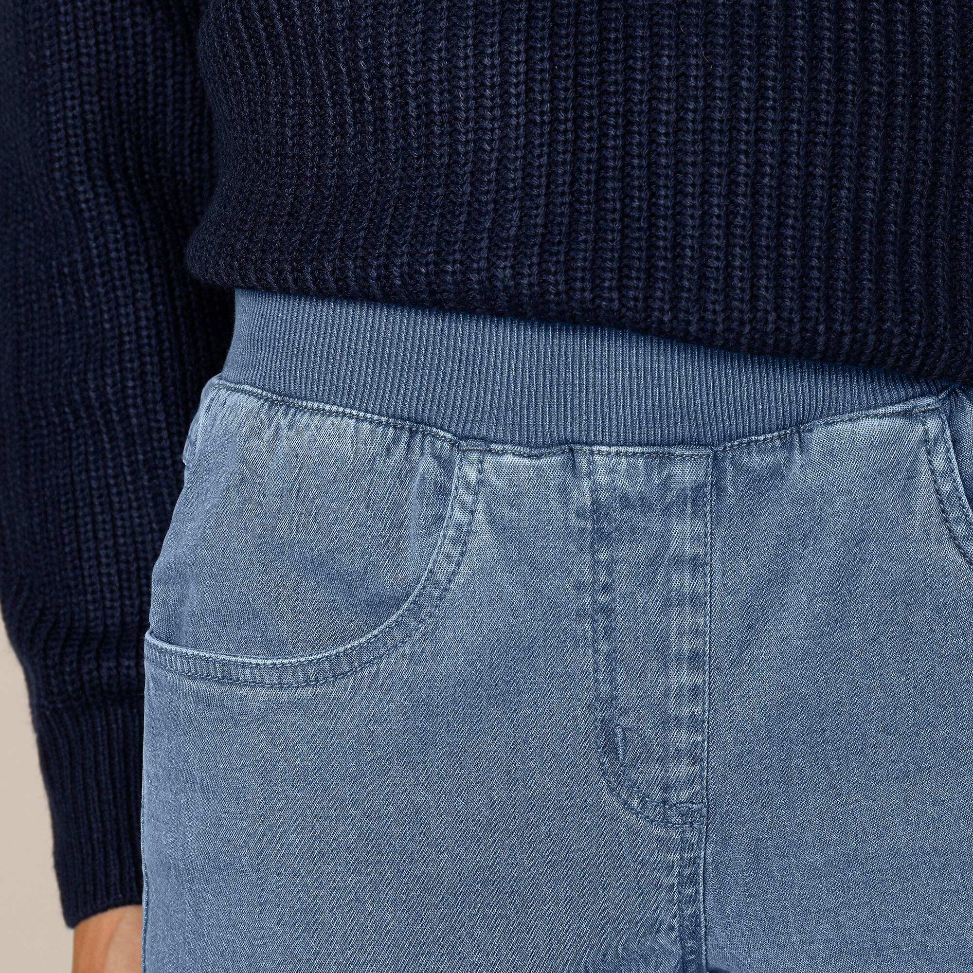 Jean droit "ultra confort" taille élastiquée