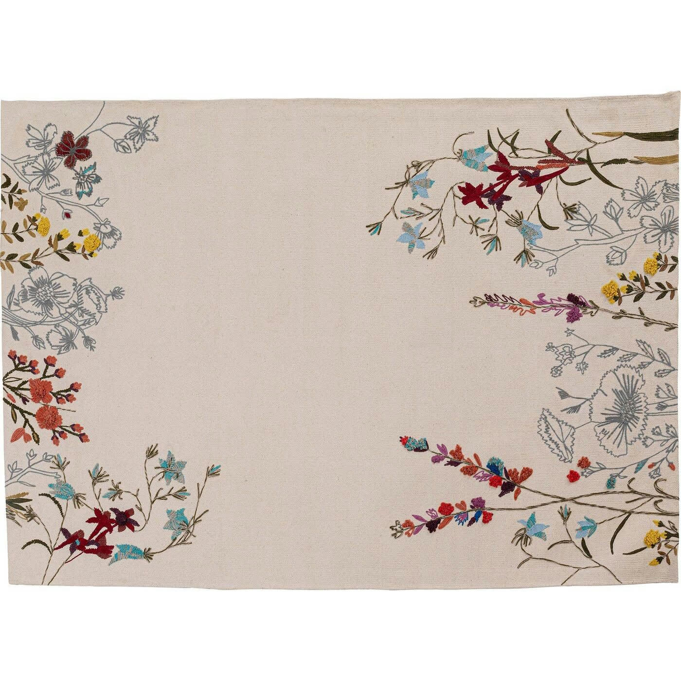 WILDFLOWERS - Tapis fleurs sauvages brodées 180x120cm Kare Design