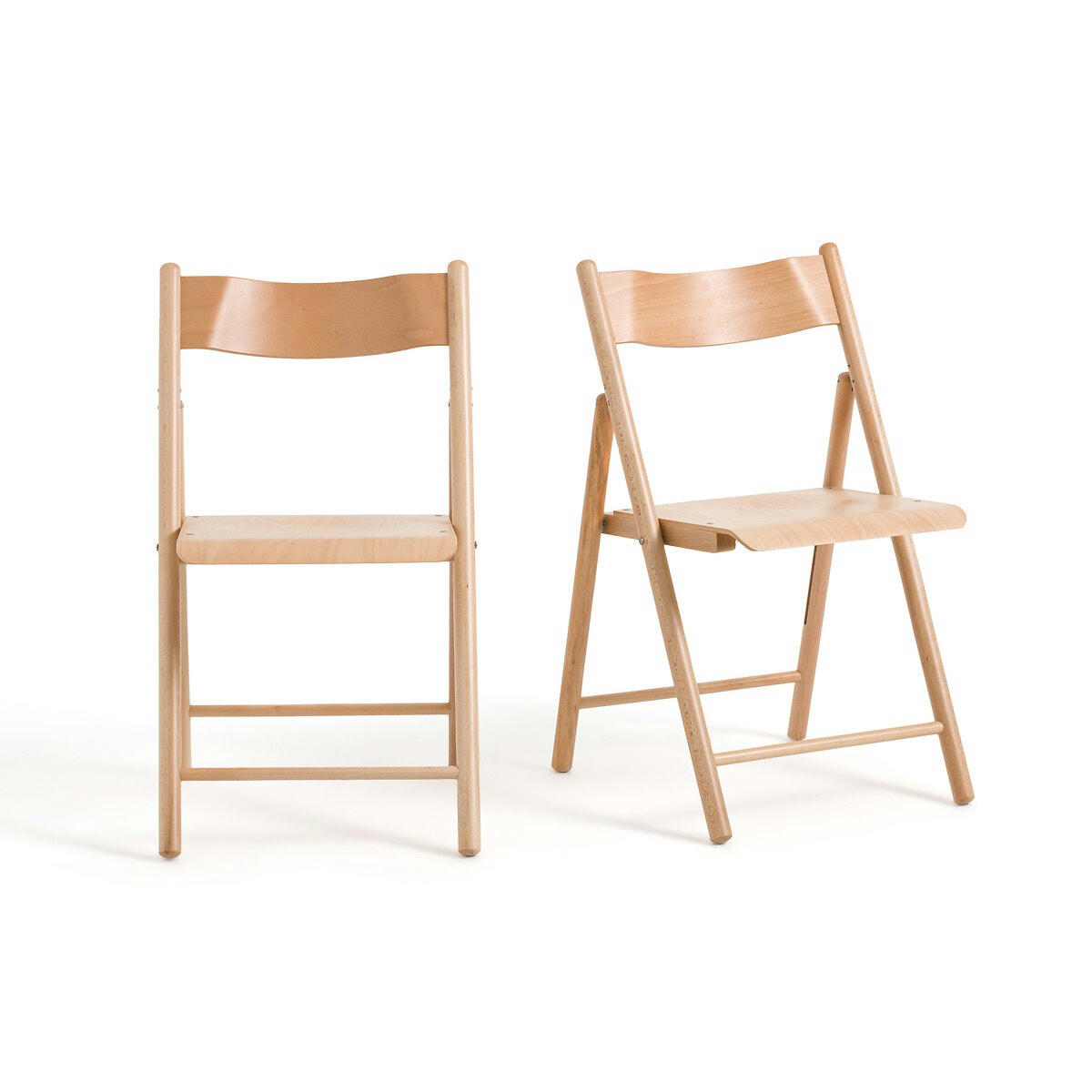 Lot de 2 chaises pliantes hêtre, Panni