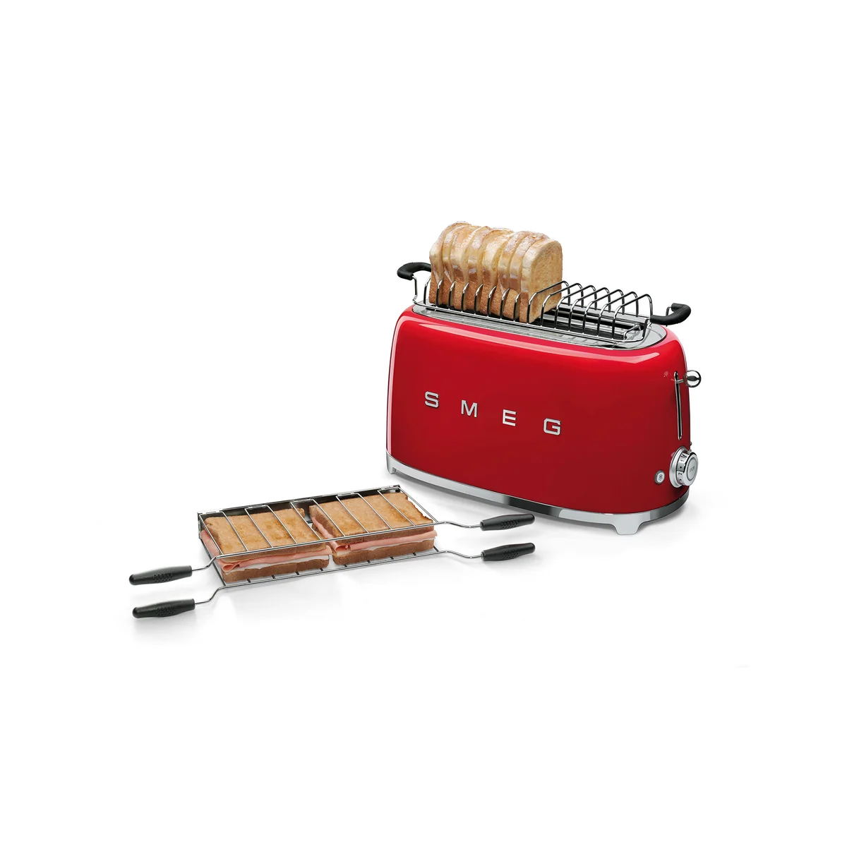 Smeg - Sandwich- Zangen für 4-Scheiben-Toaster TSF02, Chrom