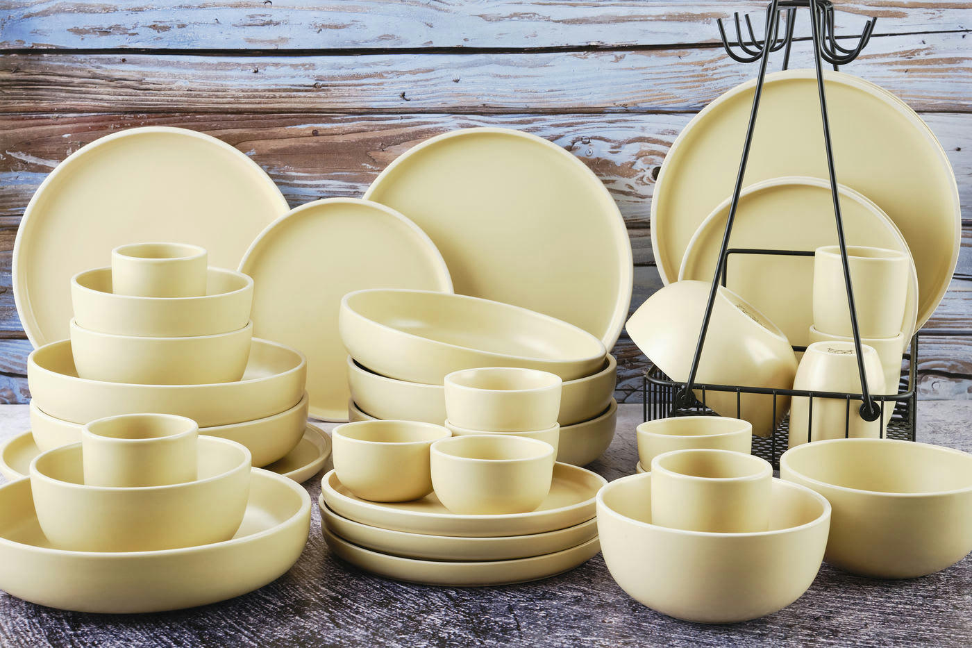 ORIGIN - Set vaisselle 36 pièces en grès beige