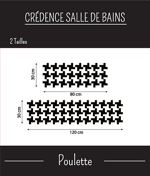 Crédence Salle de bainPoulette 120 cm x 30 cm Ma Nouvelle Déco