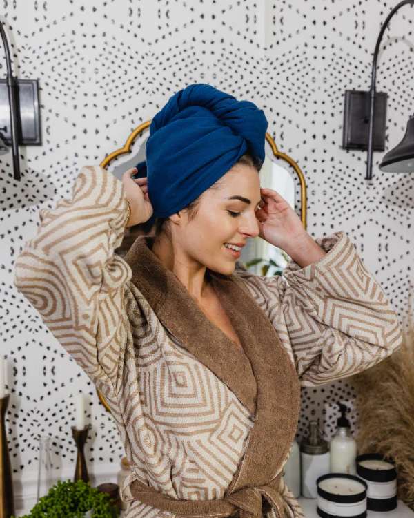 Terra Hair Towel - Navy
