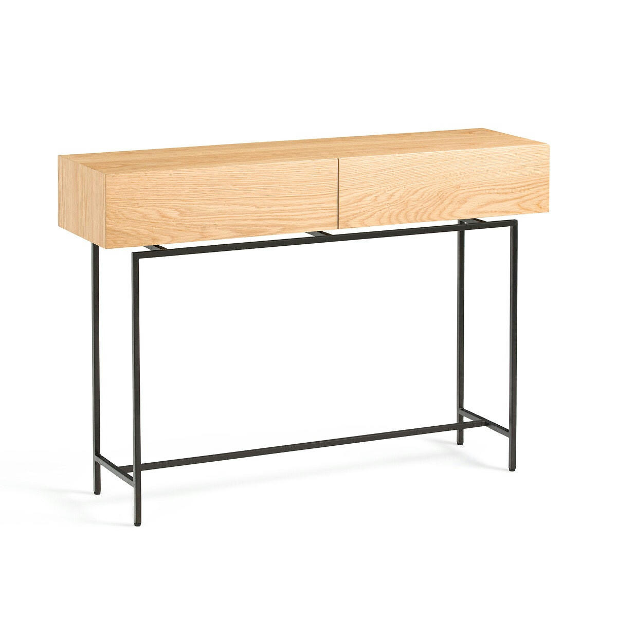 Console chêne, 2 tiroirs, Oreko