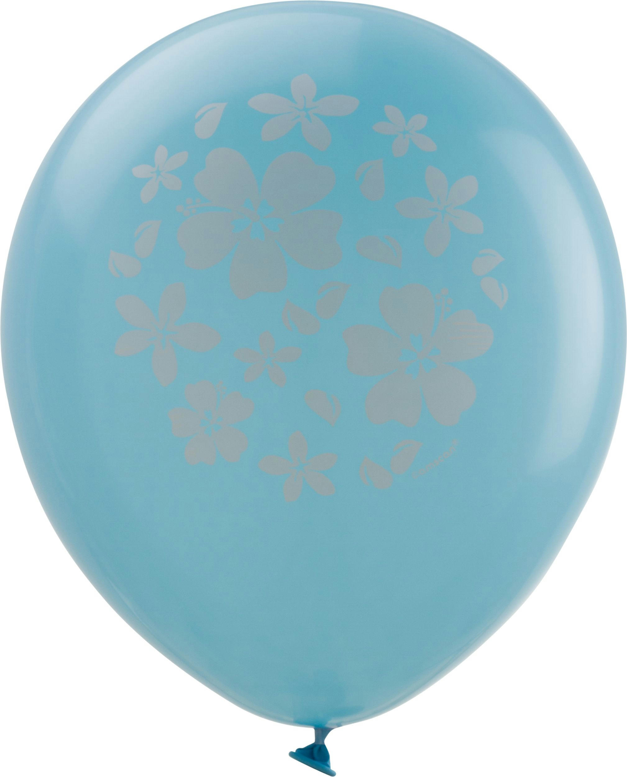 Round Latex Balloons, Red/Blue/Green, Hibiscus Flower, 12-in, 15-pk, for Summer Party
