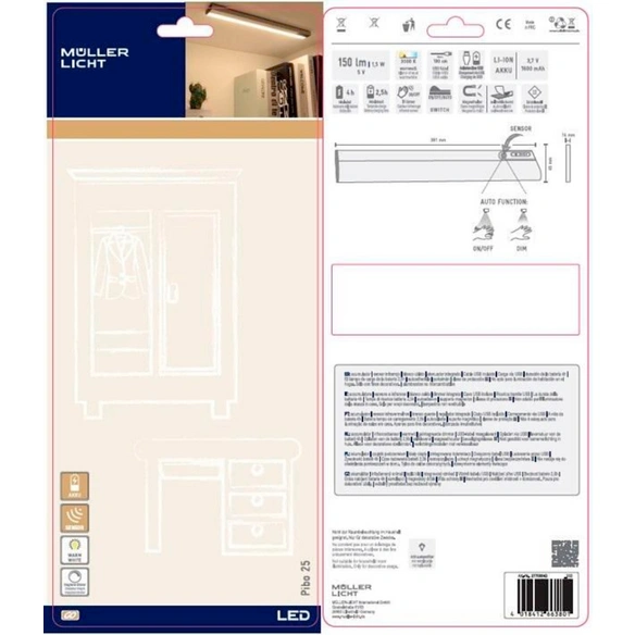 LED-Unterbauleuchte »Pibo«, BxL: 4,5 x 26,1 cm, 1,5 W, inkl. Leuchtmittel