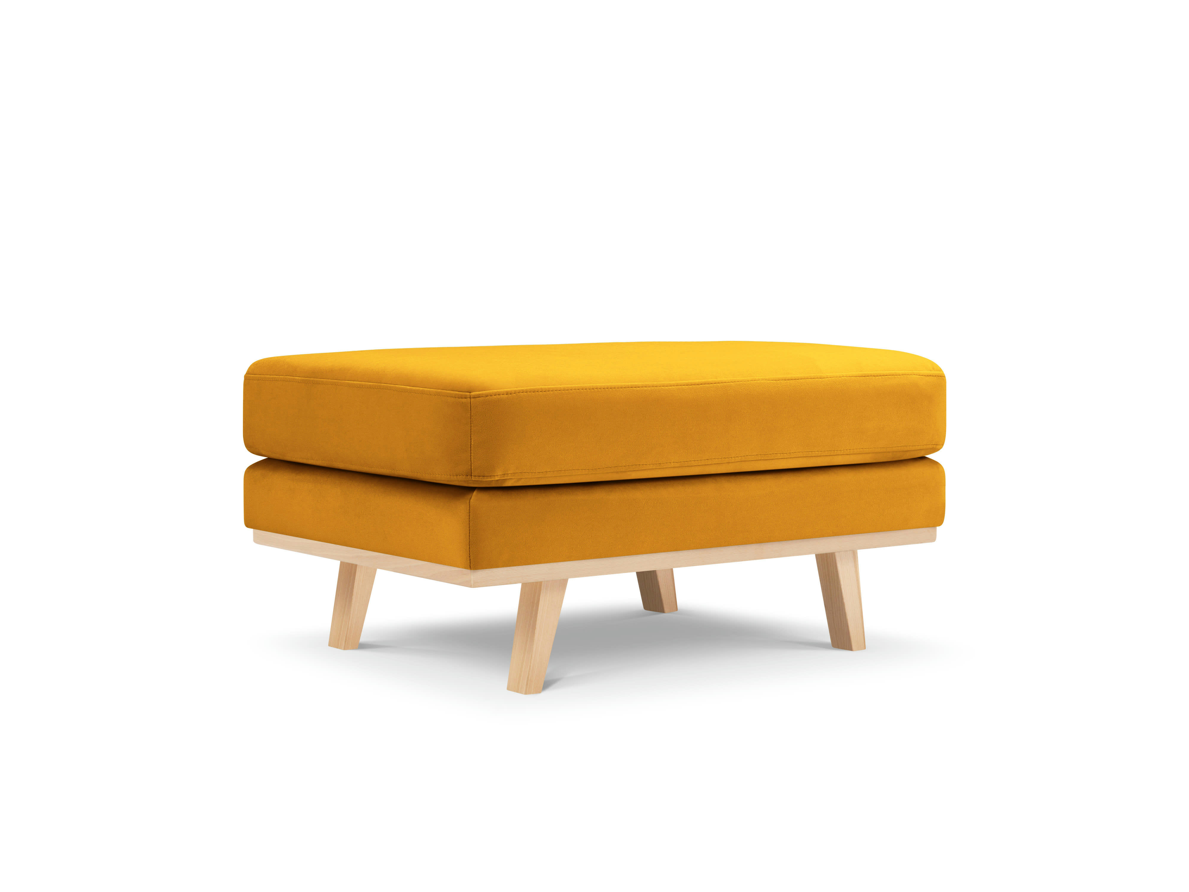 TUGELA - Pouf en velours jaune
