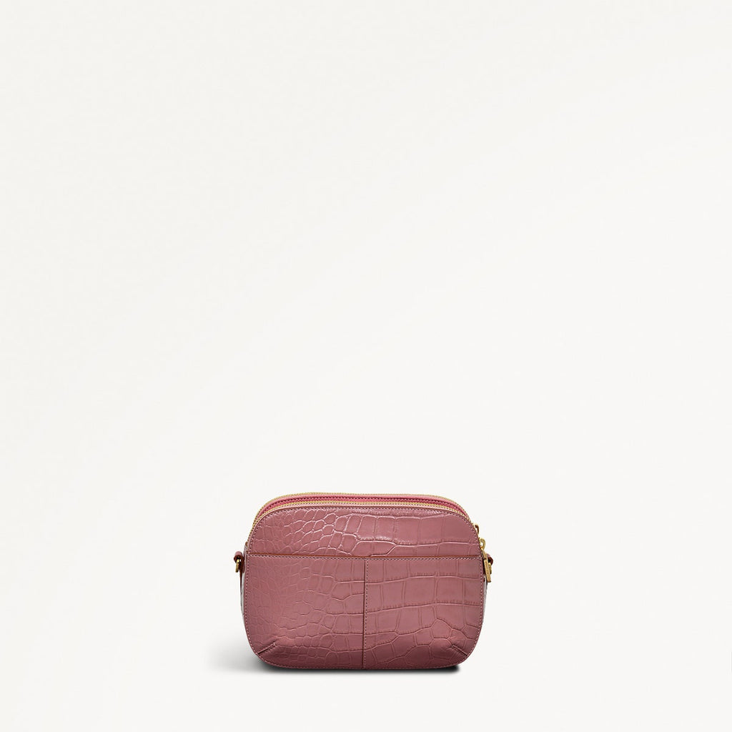 Dukes Place - Faux Croc - Medium Ziptop Cross Body Bag