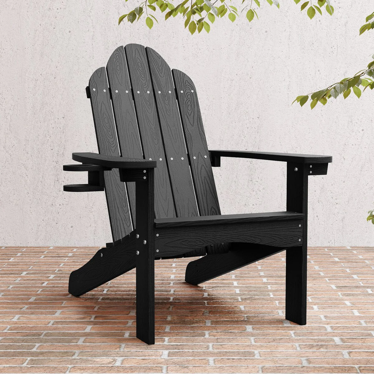 LUE BONA Outdoor Plastic Poly Weather Resistant Patio Adirondack Chair 1-Pack - 35D x 30W x 36.2H