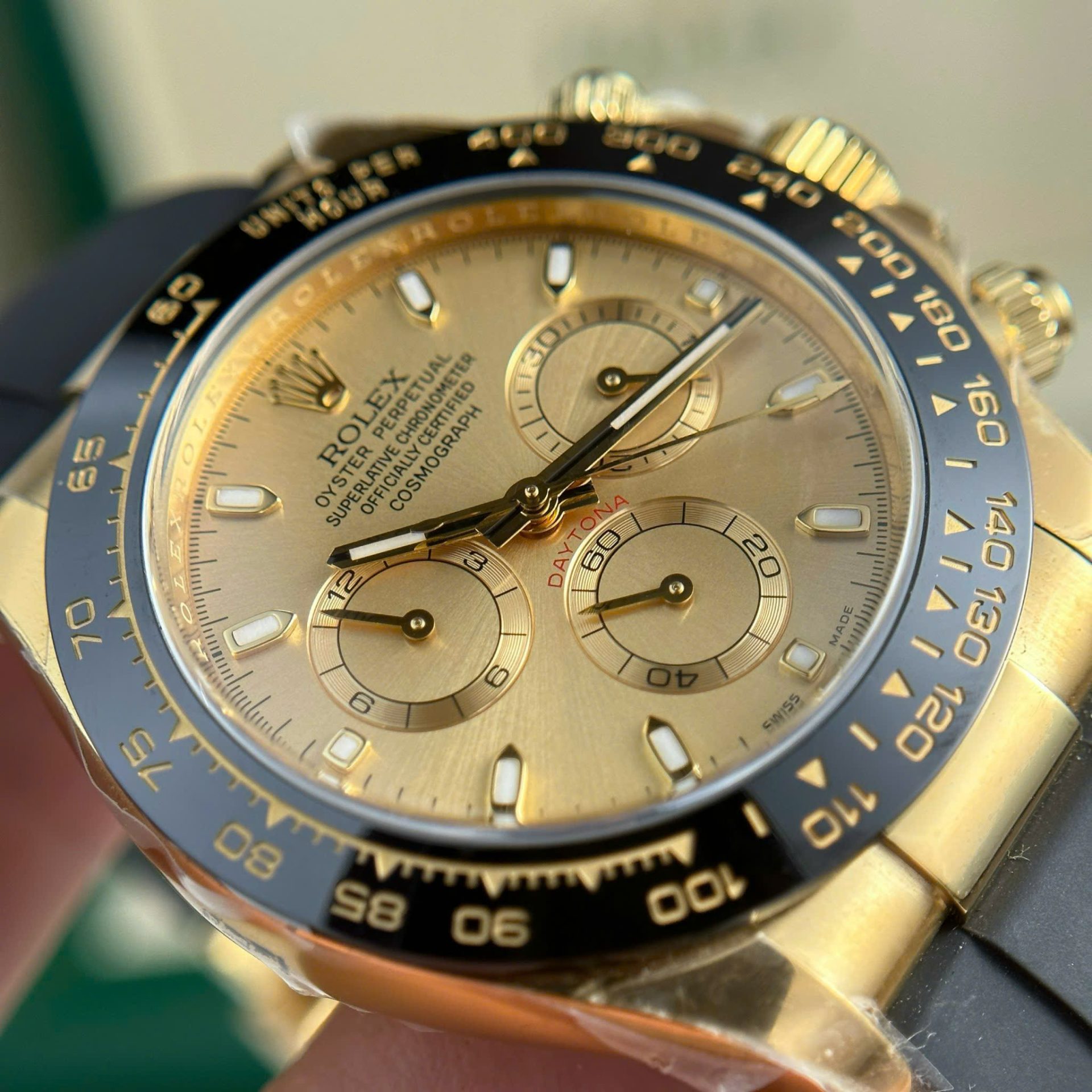 Rolex Daytona 116518LN YG Plated Champagne Dial 40mm Oysterflex Super Clone