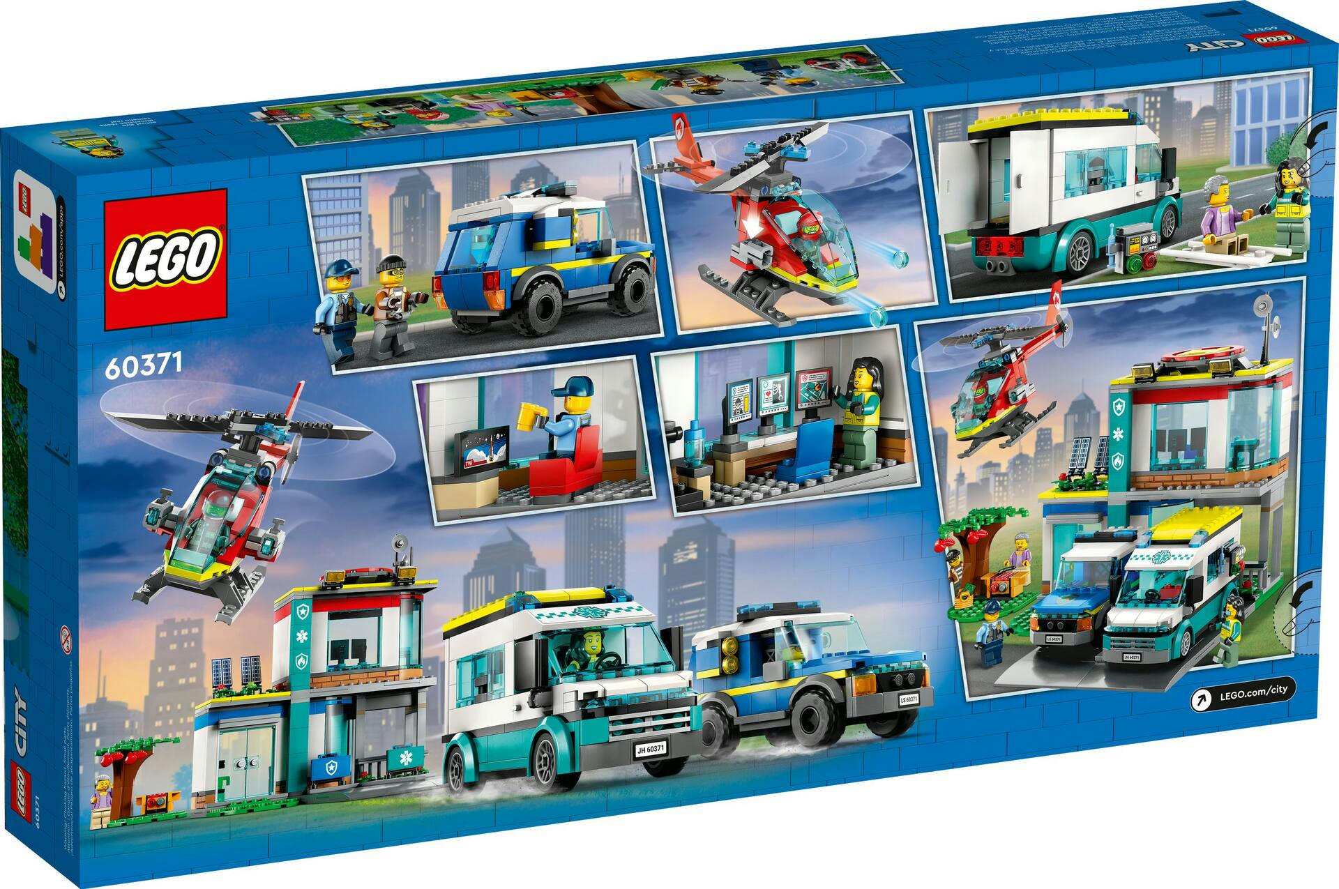 LEGO® City Emergency Vehicles HQ Building Toy Set - 60371, 706-pcs, Ages 6+