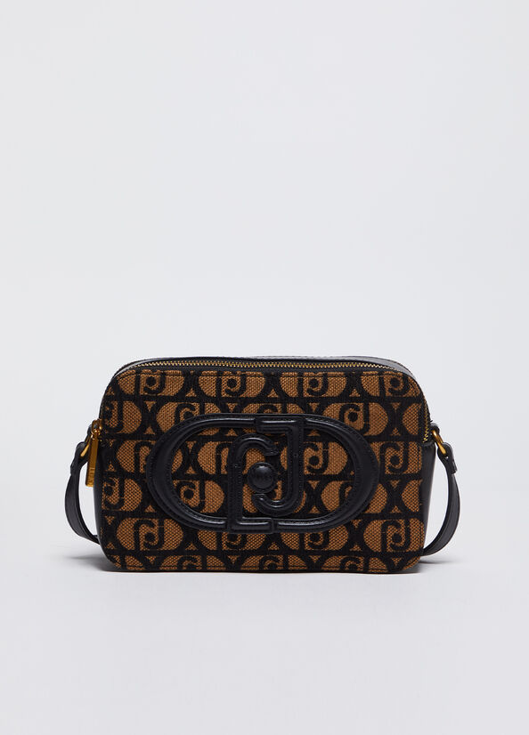 Borsa a tracolla media jacquard