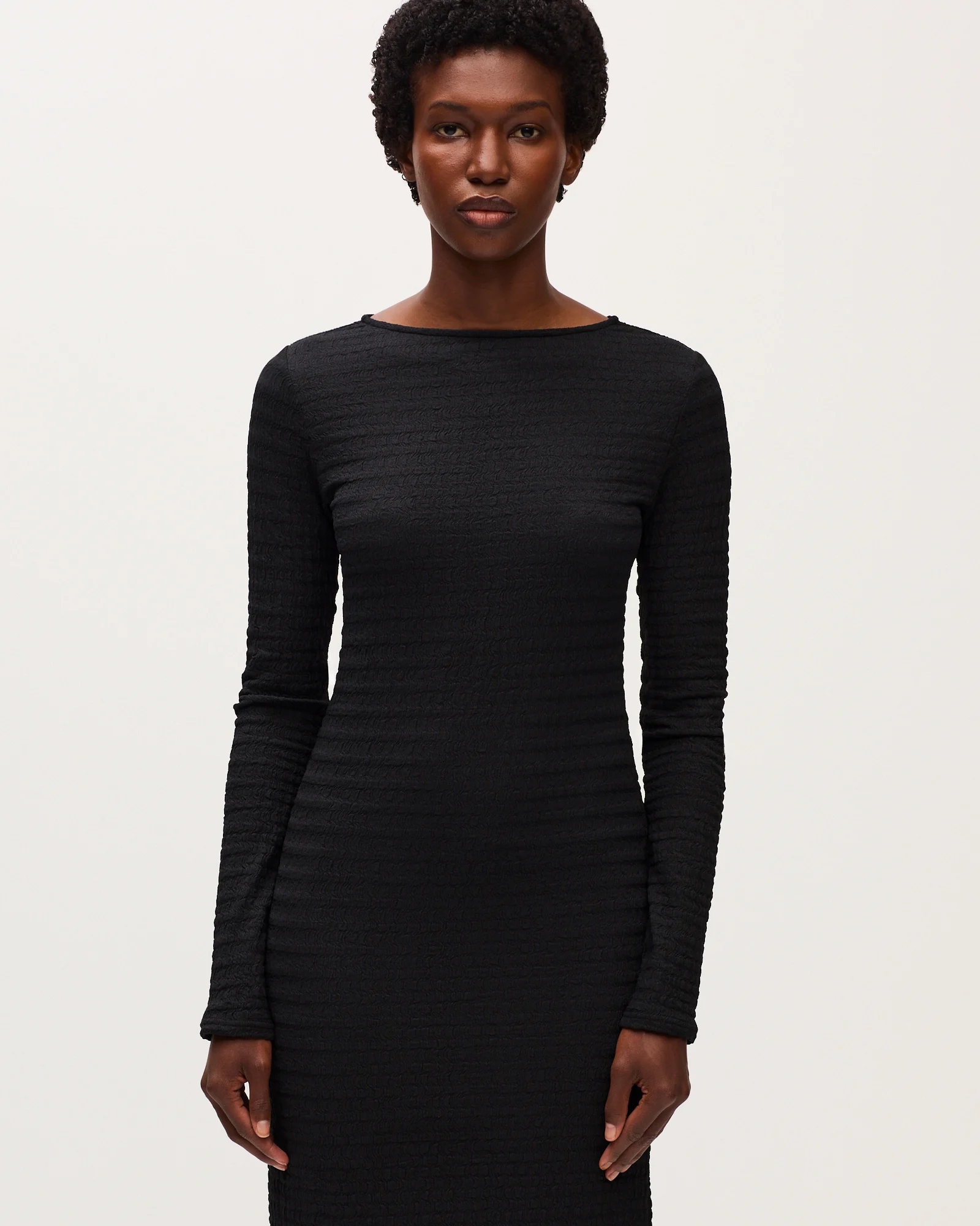 Robe longue texturée