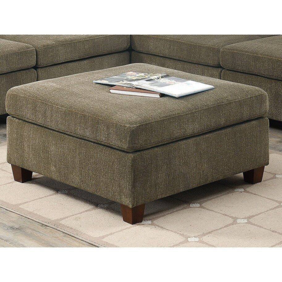 Modular Living Room Furniture Ottoman Ash Chenille Fabric 1pc Cushion Ottoman Couch
